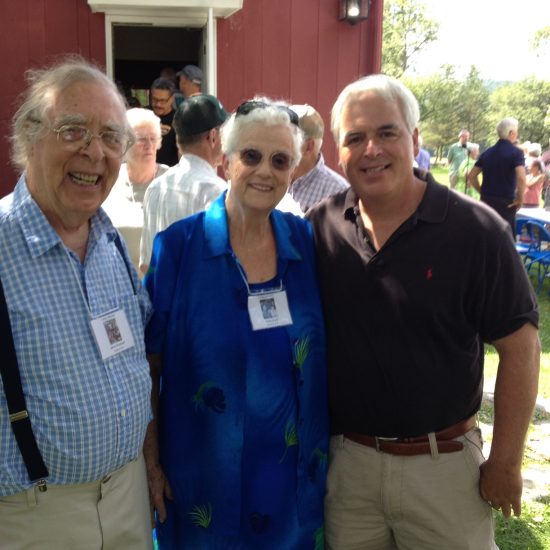 Author S.T. Haggerty, right, greets his friends Jarvis Rockwell and Ardis Edgerton Clark (important to use maiden and current last name in all places) at a recent Vermont Rockwell Model's reunion.  Both were favorite models of Norman Rockwell in West Arlington, Vermont. Haggerty lived in the same quaint New England town.